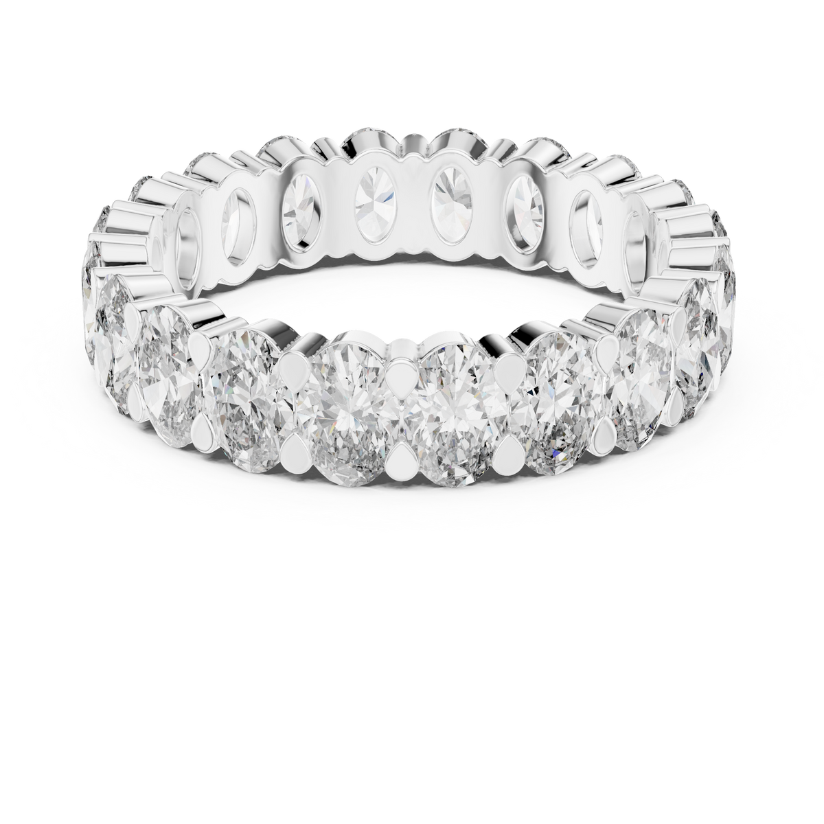 Oval Diamond Eternity Ring, 4.70mm Full Eternity Wedding Band, East West Oval Diamond Ring, Stackable Bridal Anniversary Band