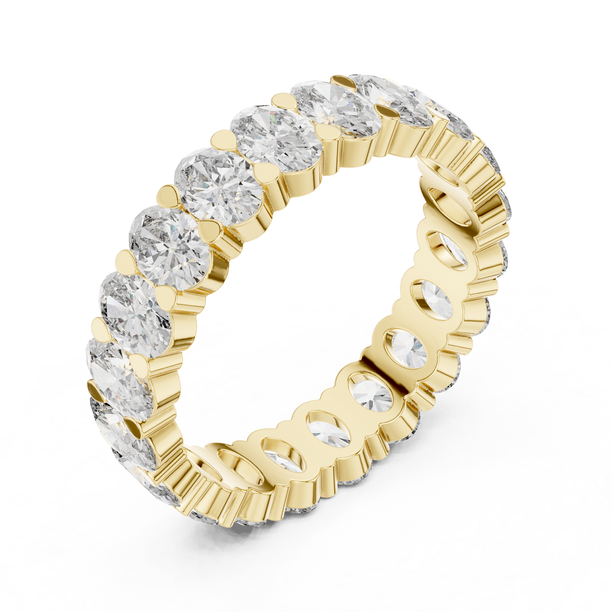 Oval Diamond Eternity Ring, 4.70mm Full Eternity Wedding Band, East West Oval Diamond Ring, Stackable Bridal Anniversary Band