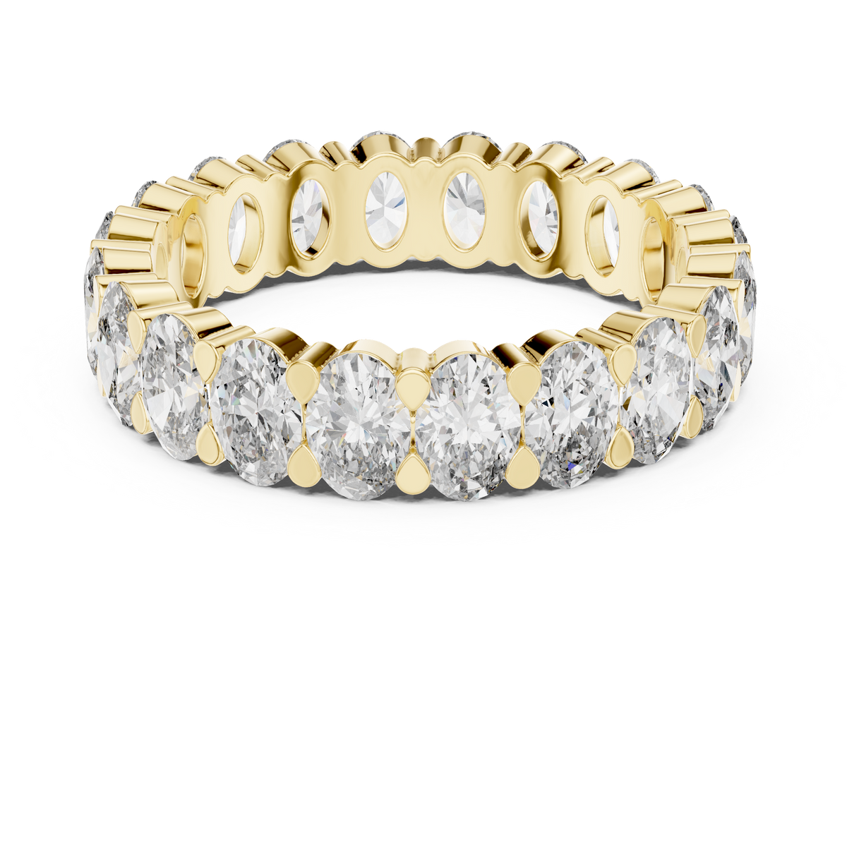 Oval Diamond Eternity Ring, 4.70mm Full Eternity Wedding Band, East West Oval Diamond Ring, Stackable Bridal Anniversary Band