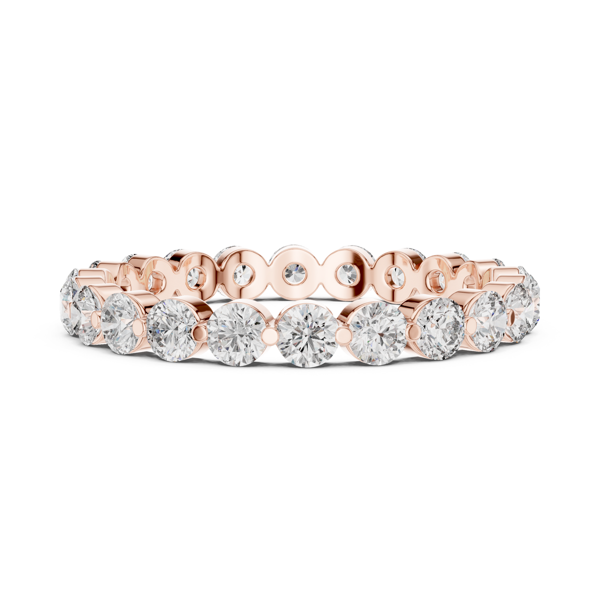 Round Eternity Ring, Full Eternity Wedding Band, Diamond Eternity Band, Minimalist Anniversary Ring, Stackable Bridal Band