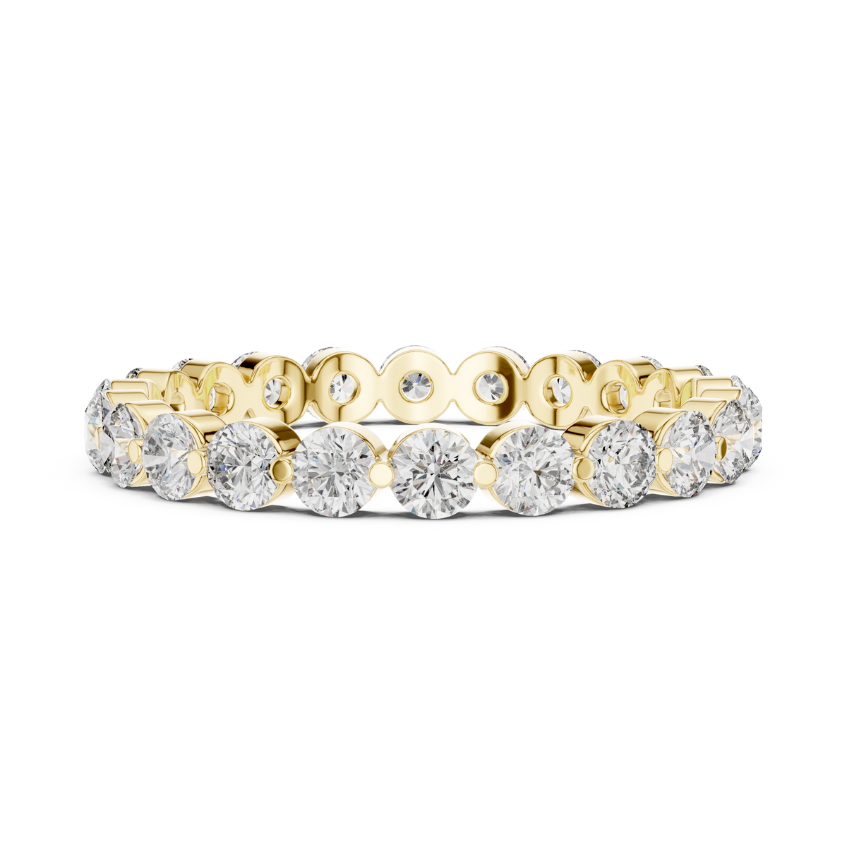 Round Eternity Ring, Full Eternity Wedding Band, Diamond Eternity Band, Minimalist Anniversary Ring, Stackable Bridal Band