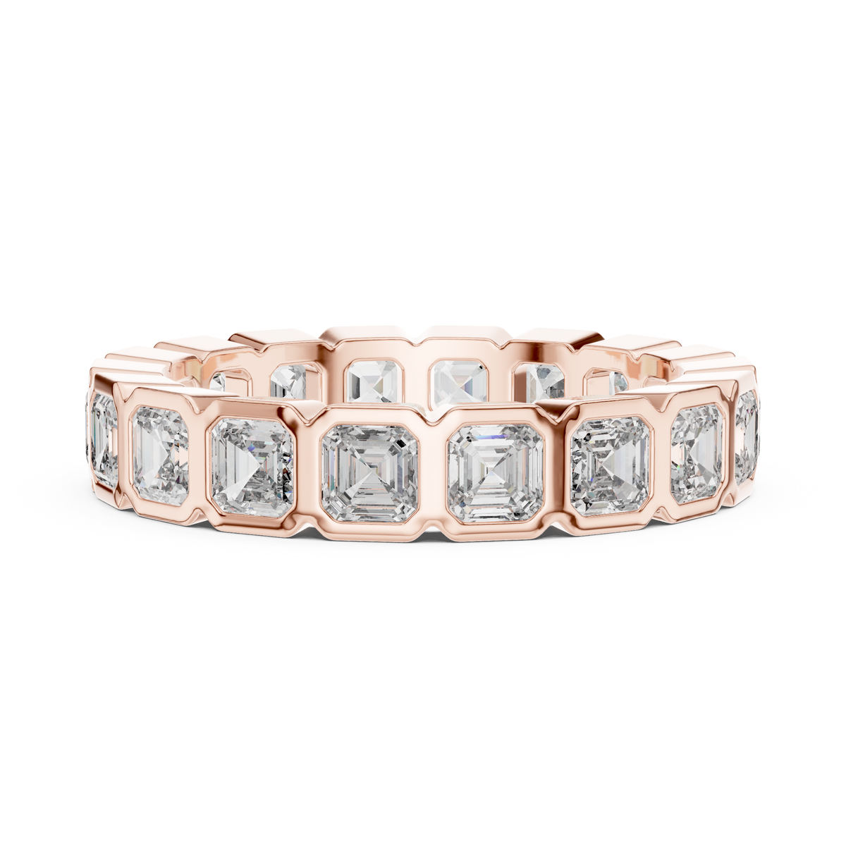 Square Emerald-Cut Bezel-Set Full Eternity Band Ring