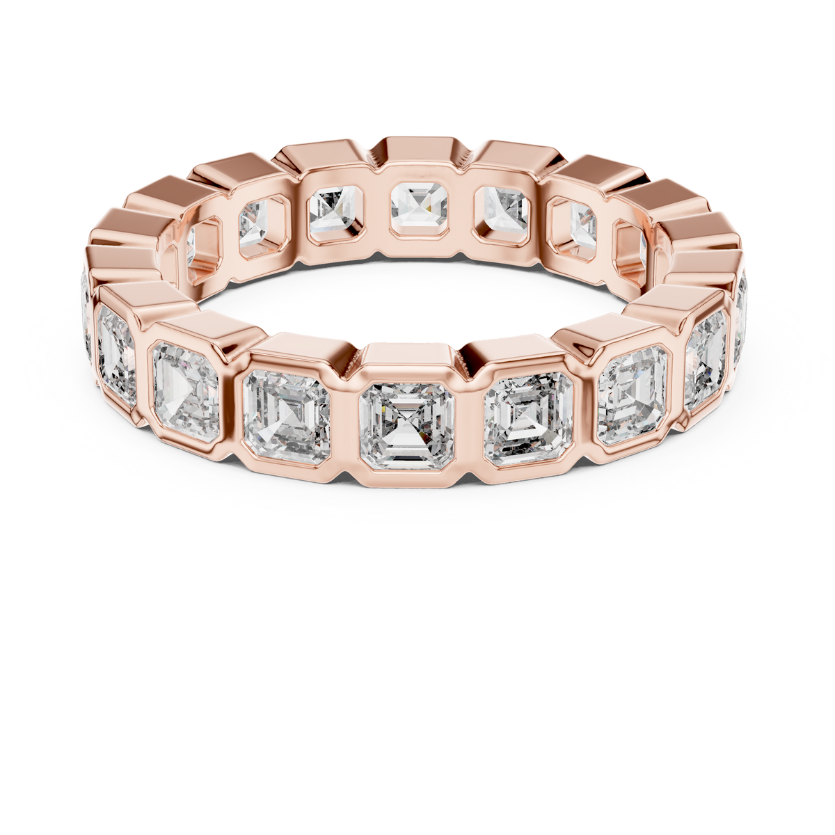 Square Emerald-Cut Bezel-Set Full Eternity Band Ring