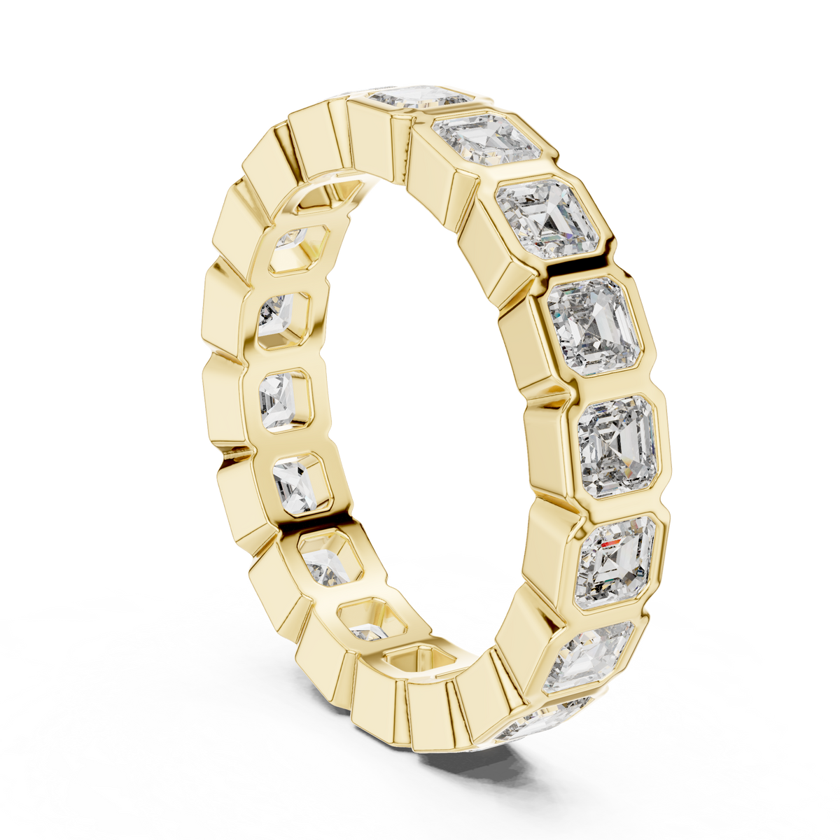 Square Emerald-Cut Bezel-Set Full Eternity Band Ring
