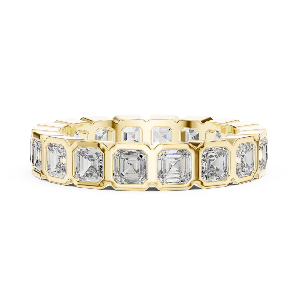 Square Emerald-Cut Bezel-Set Full Eternity Band Ring