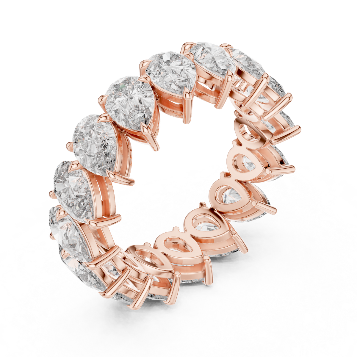 Pear-Cut Full Eternity Diamond Band Ring