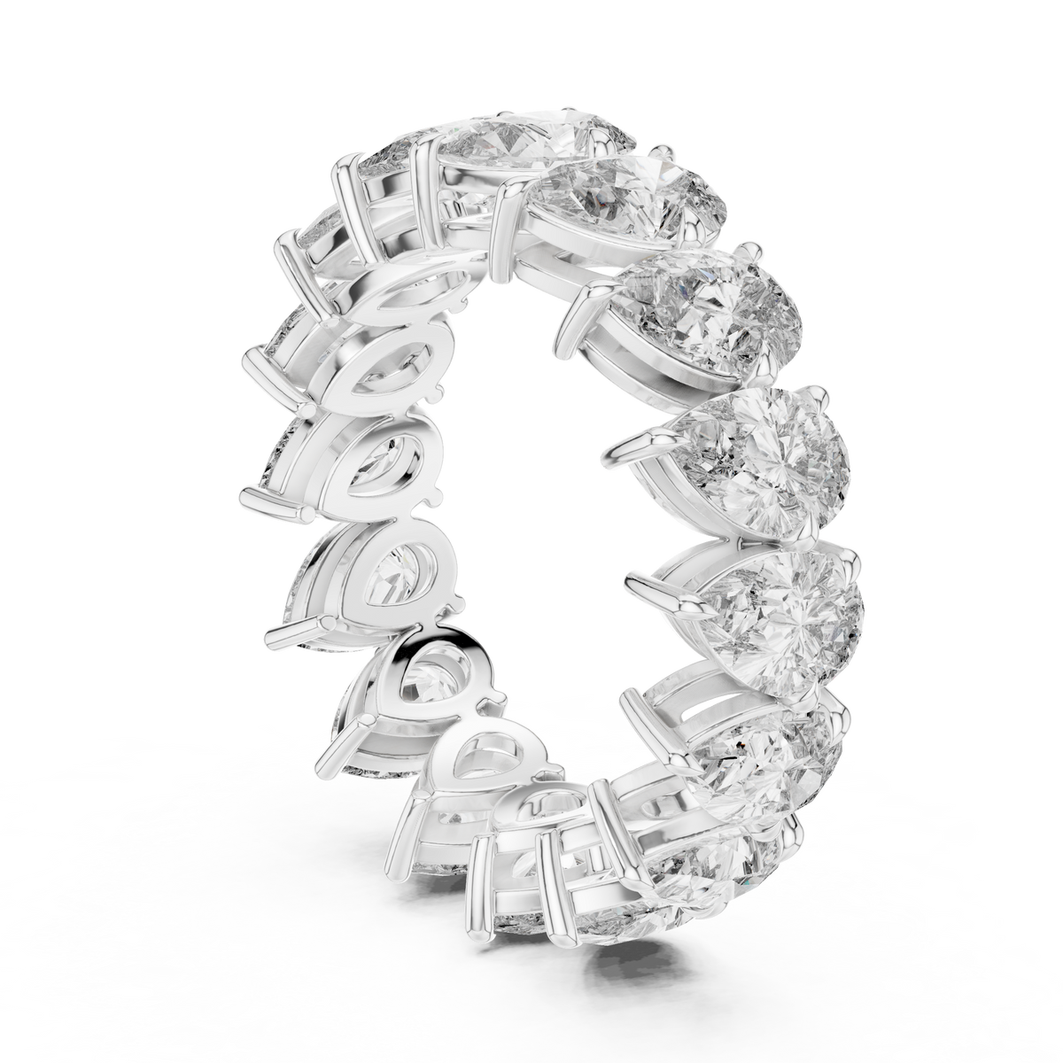 Pear-Cut Full Eternity Diamond Band Ring