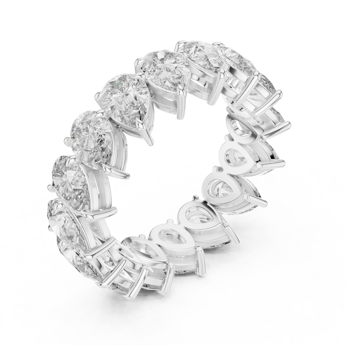 Pear-Cut Full Eternity Diamond Band Ring