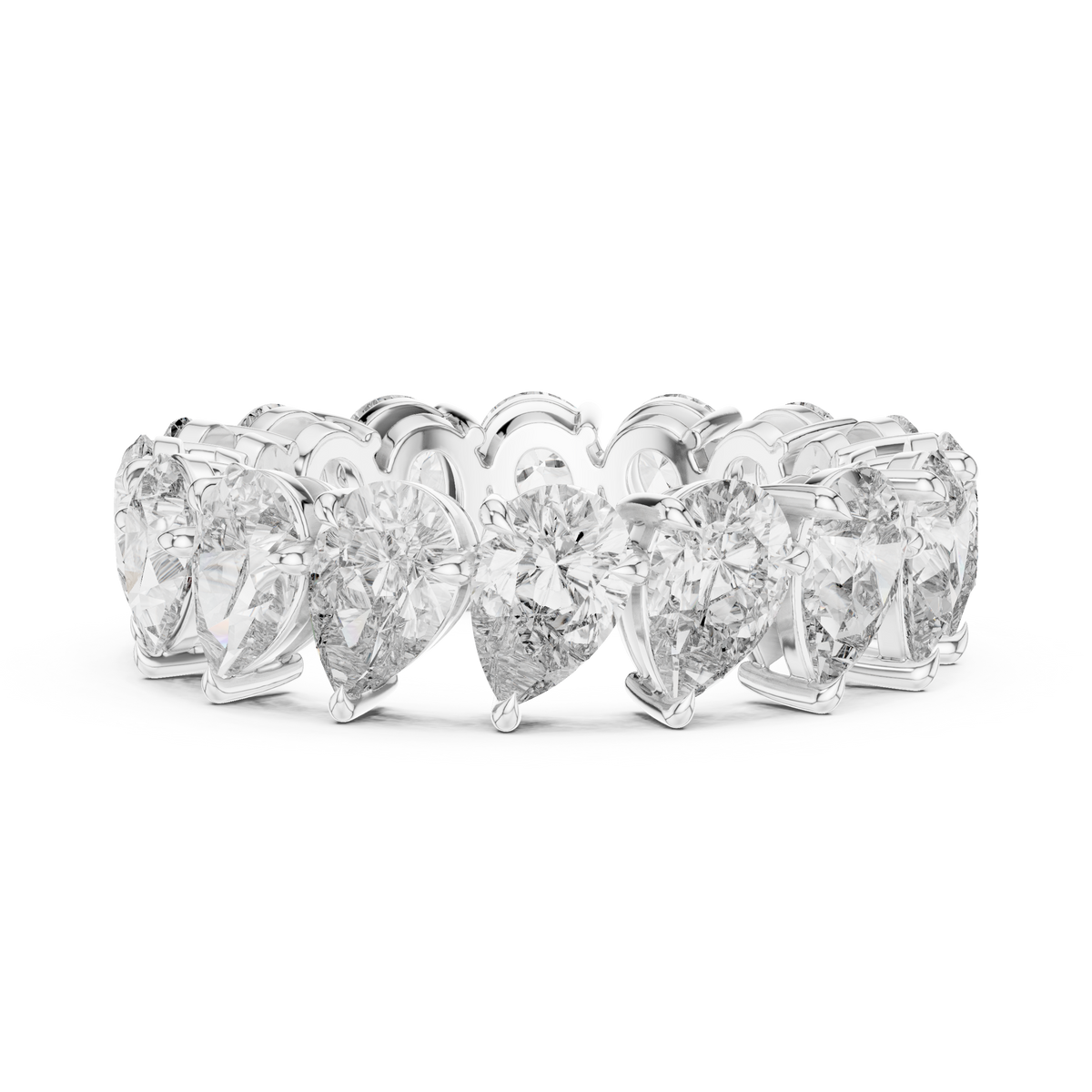 Pear-Cut Full Eternity Diamond Band Ring