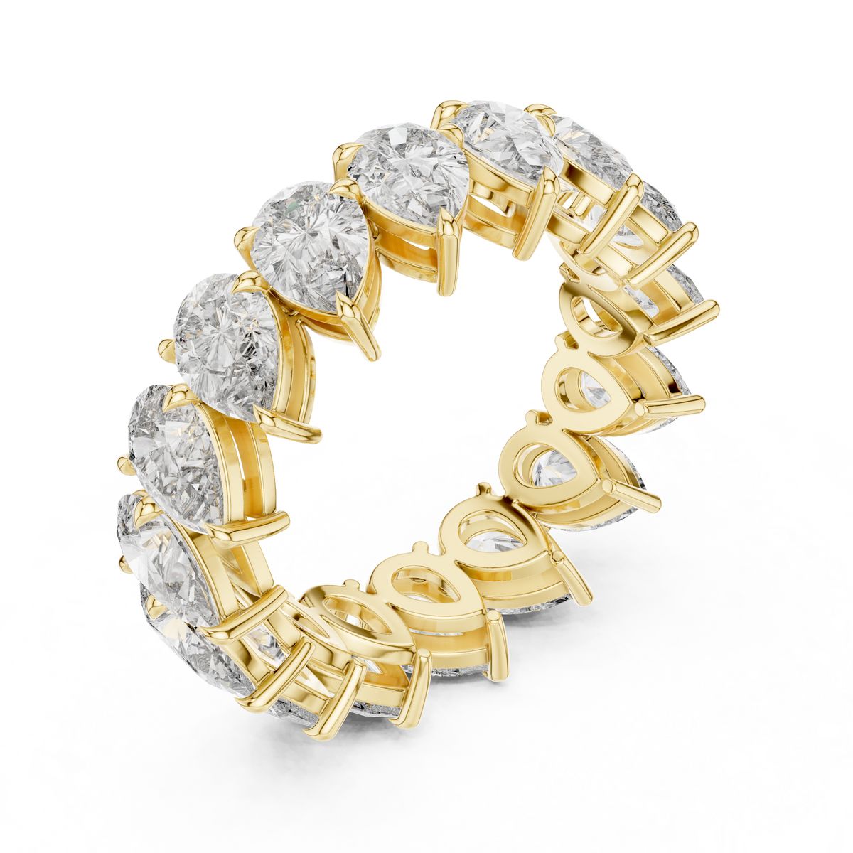 Pear-Cut Full Eternity Diamond Band Ring