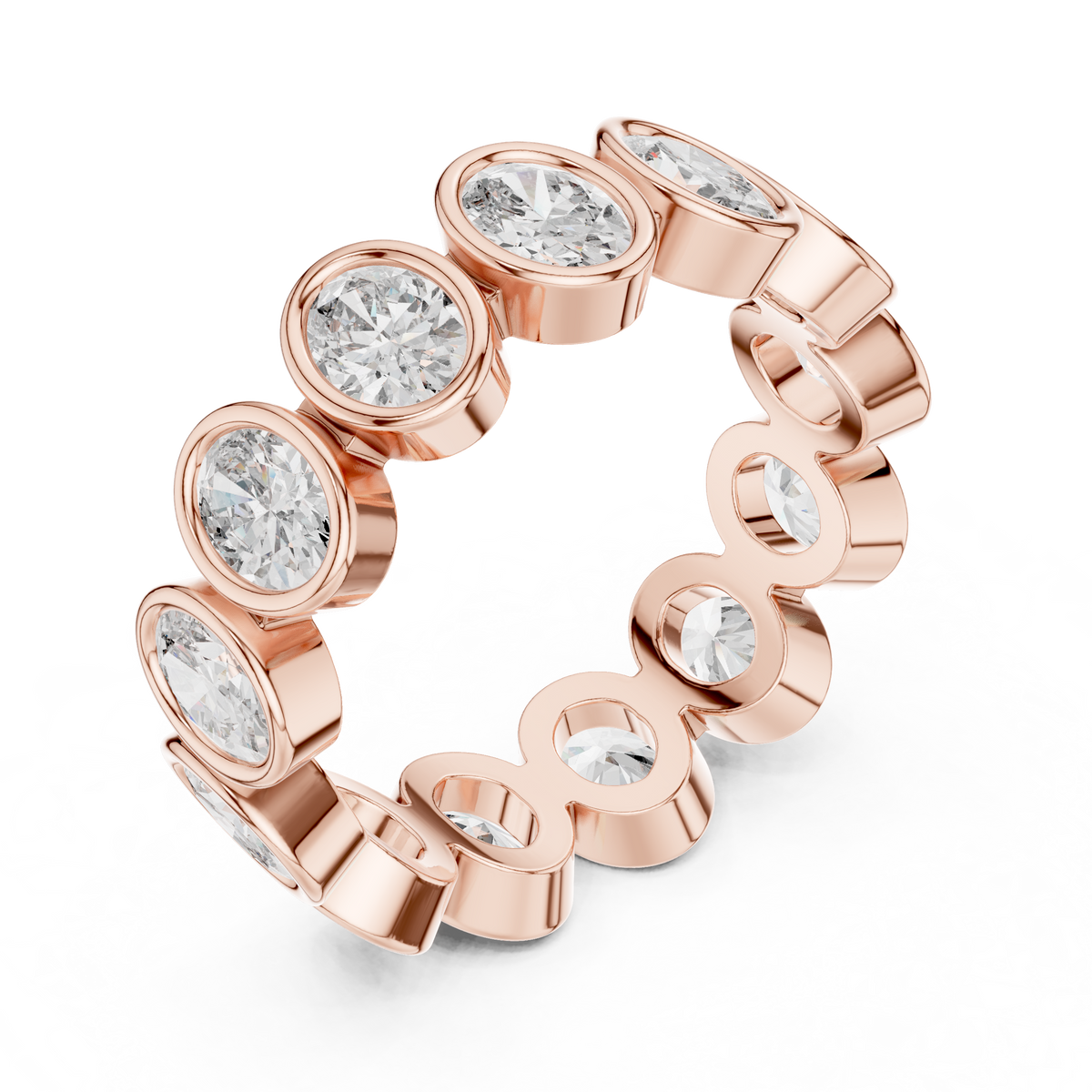 Oval-Cut Bezel Eternity Band Ring