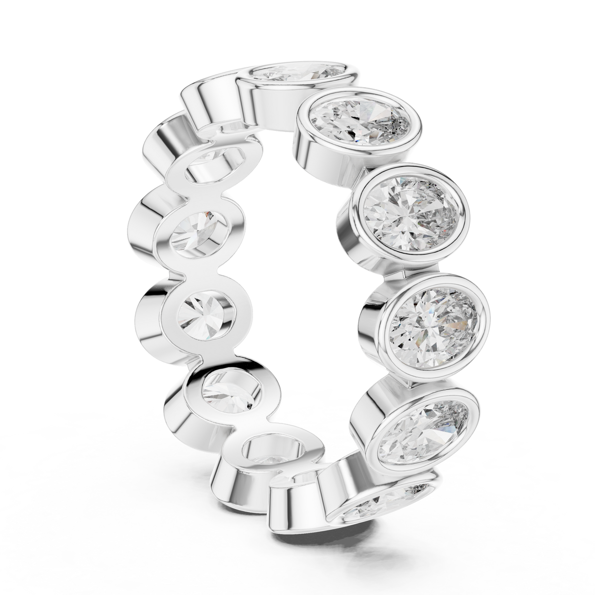 Oval-Cut Bezel Eternity Band Ring
