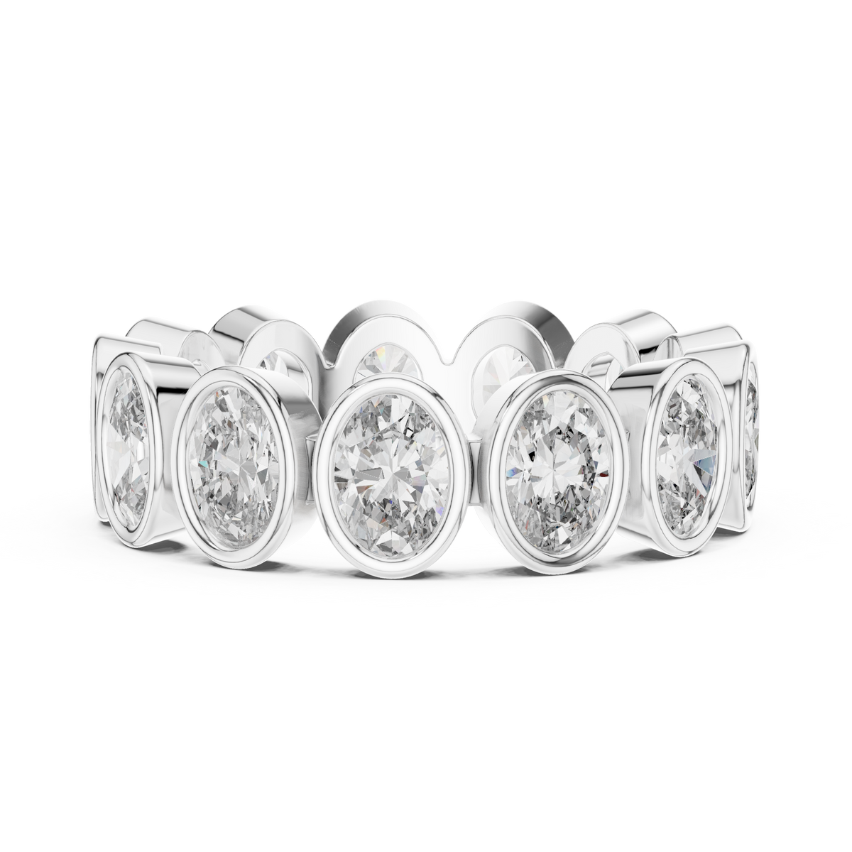 Oval-Cut Bezel Eternity Band Ring