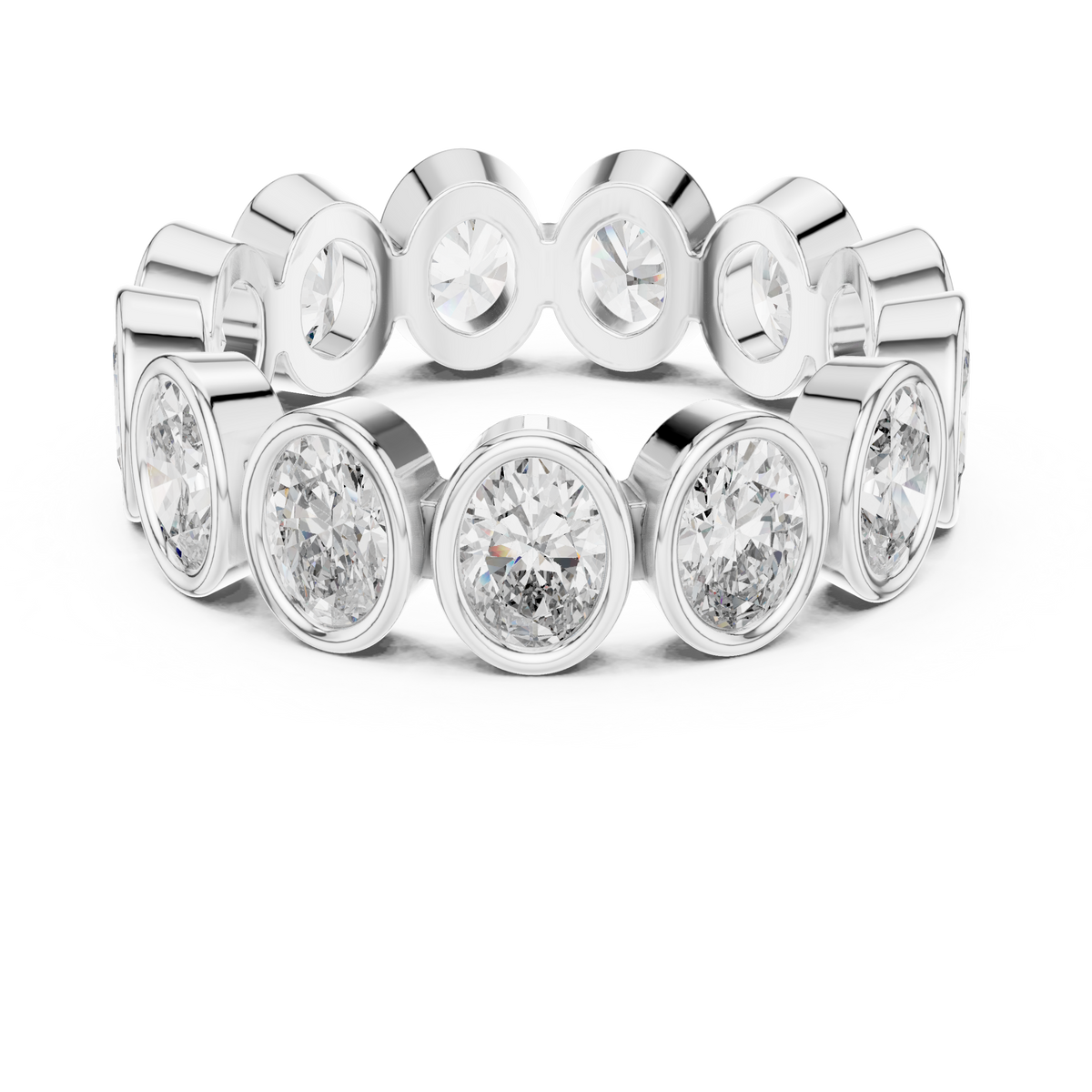 Oval-Cut Bezel Eternity Band Ring