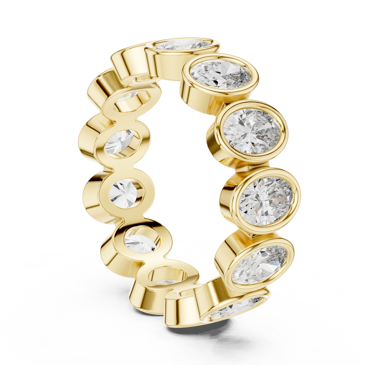 Oval-Cut Bezel Eternity Band Ring