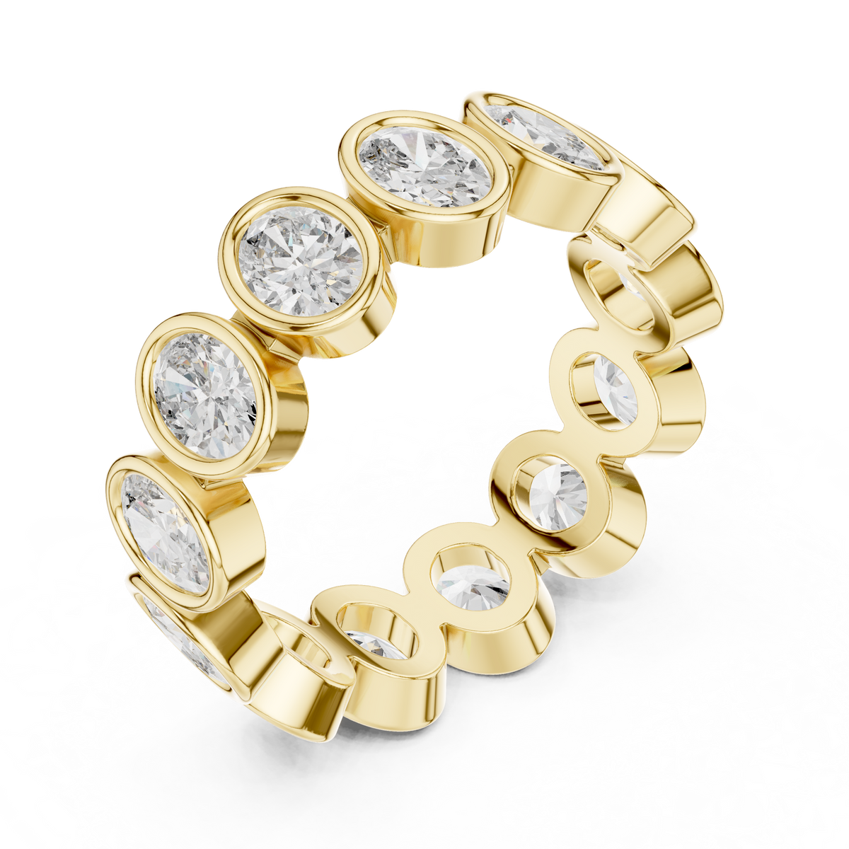 Oval-Cut Bezel Eternity Band Ring