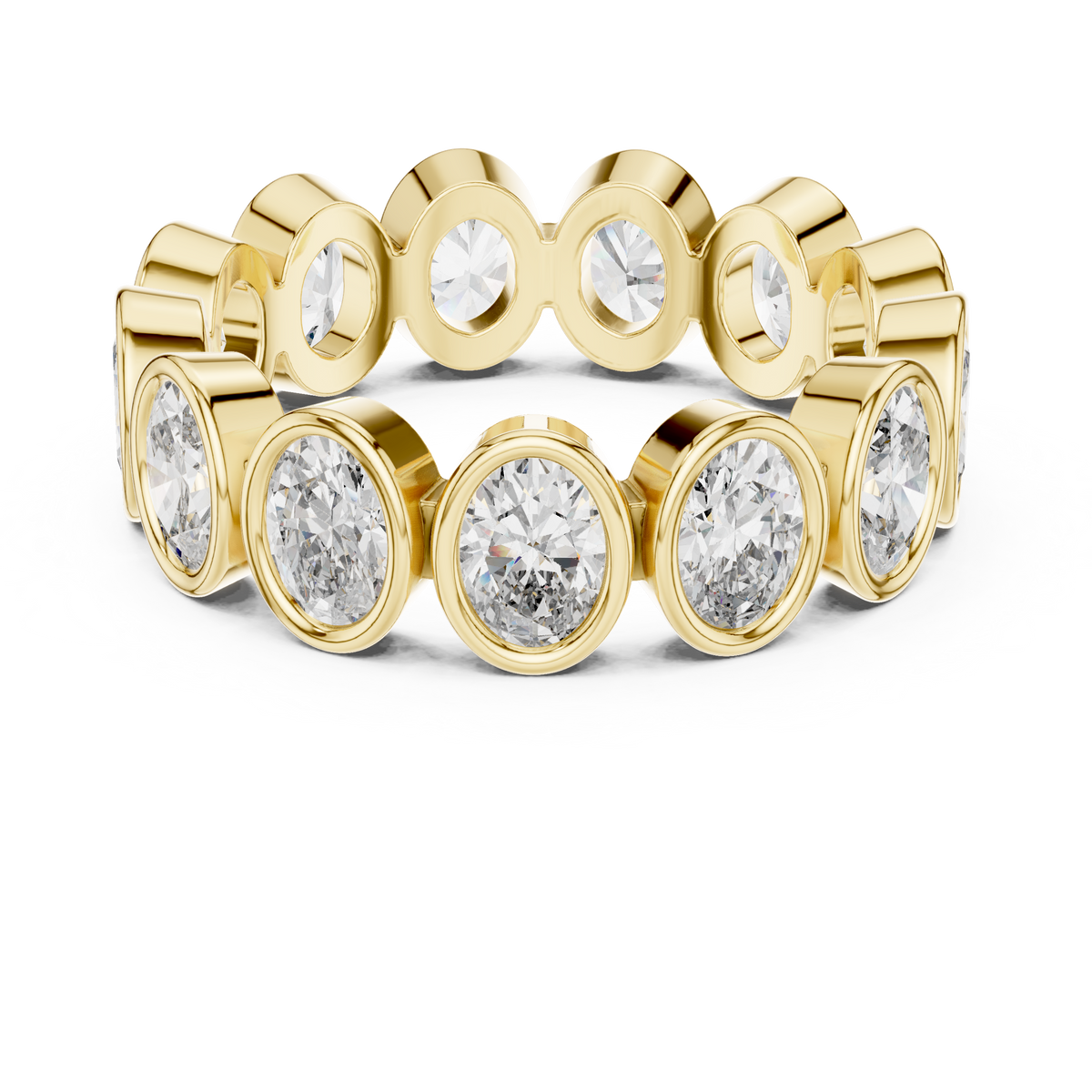 Oval-Cut Bezel Eternity Band Ring