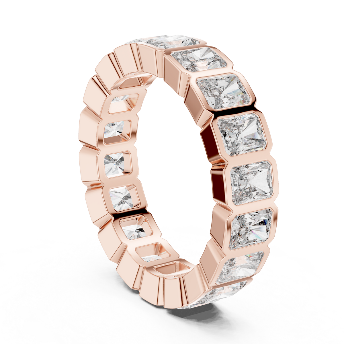 Radiant-Cut Bezel Eternity Band Ring