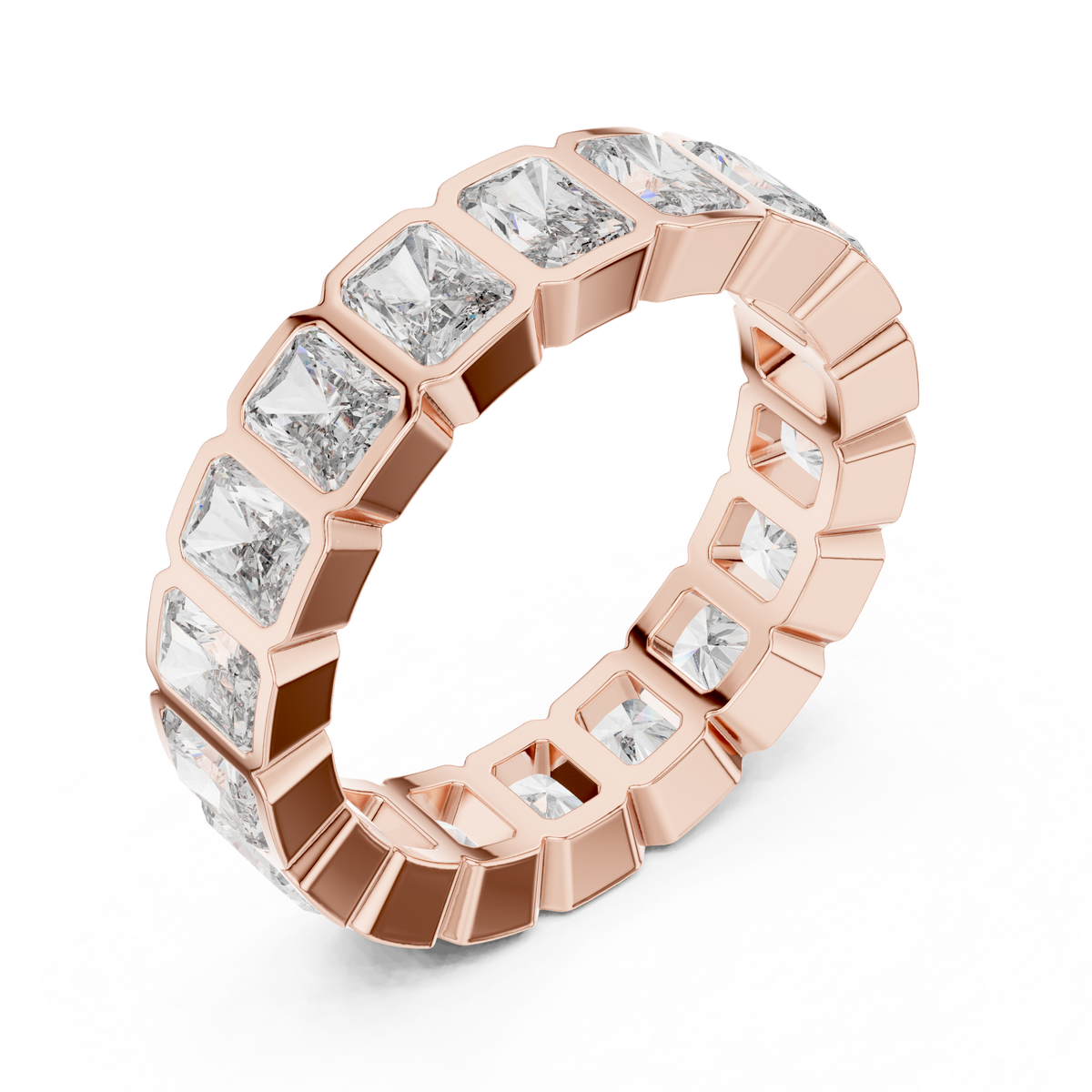Radiant-Cut Bezel Eternity Band Ring
