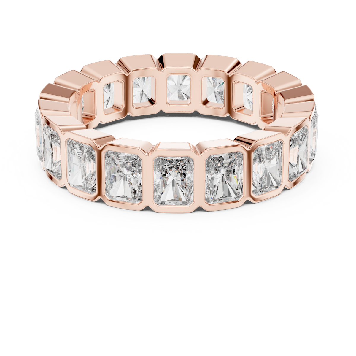 Radiant-Cut Bezel Eternity Band Ring