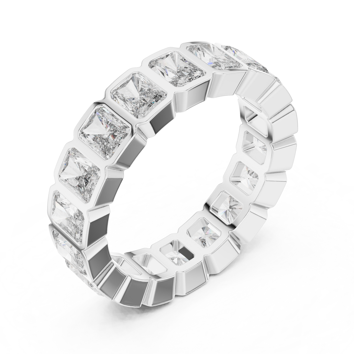 Radiant-Cut Bezel Eternity Band Ring