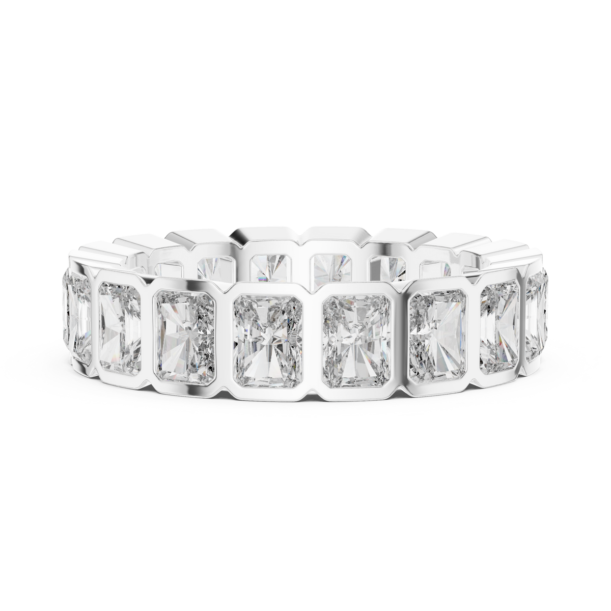 Radiant-Cut Bezel Eternity Band Ring