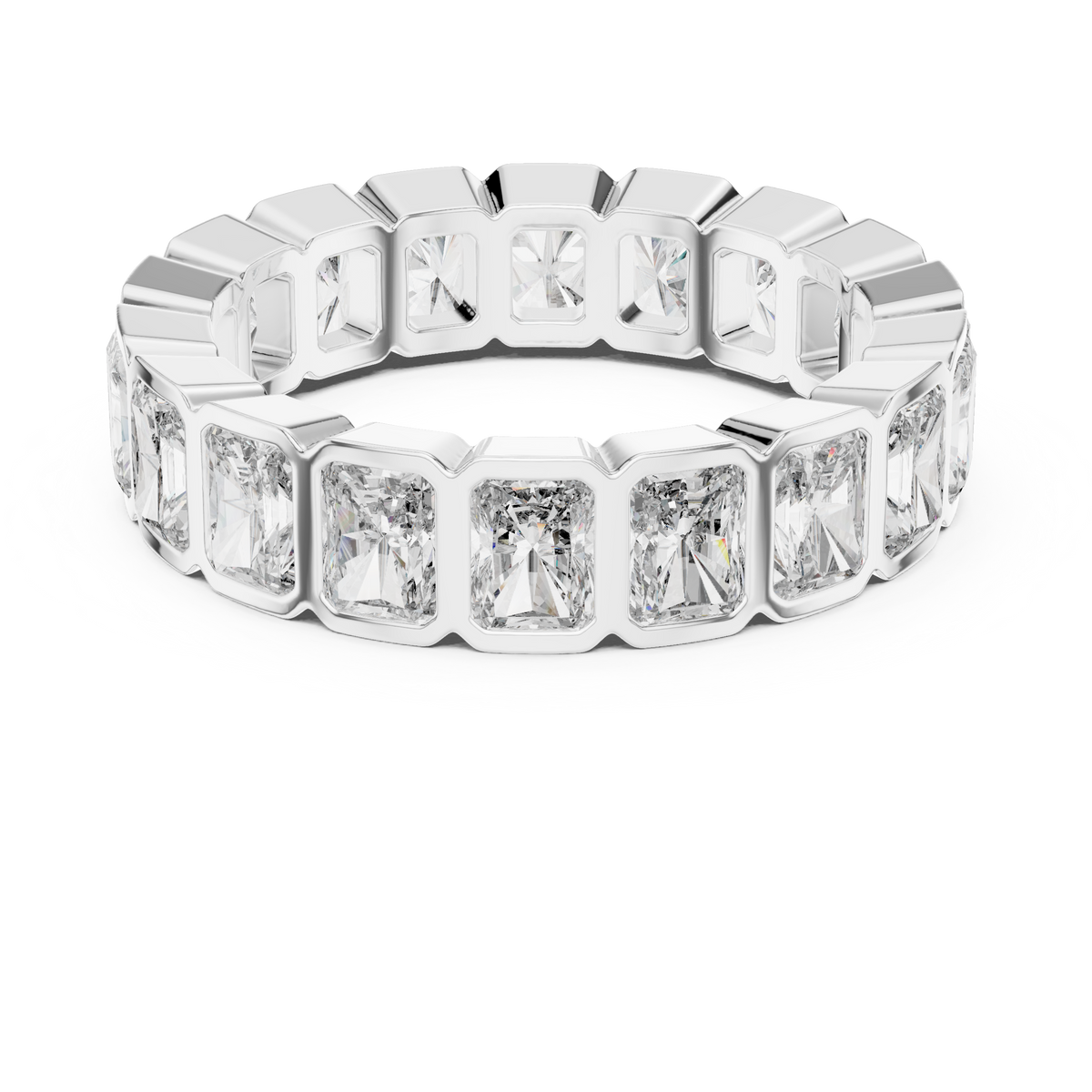 Radiant-Cut Bezel Eternity Band Ring