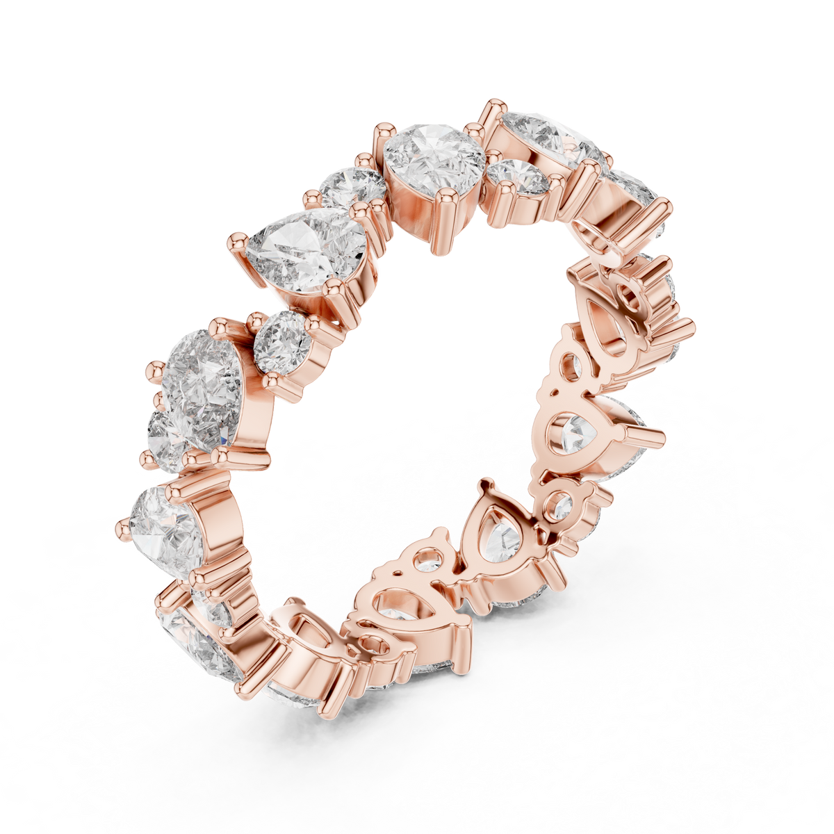 Pear & Round Diamond Full Eternity Band Ring