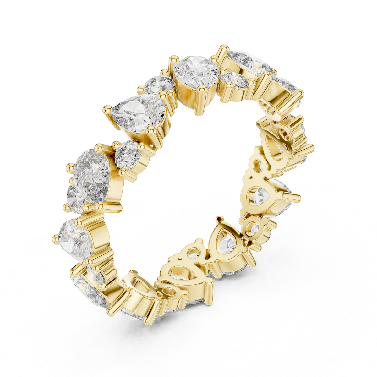 Pear & Round Diamond Full Eternity Band Ring