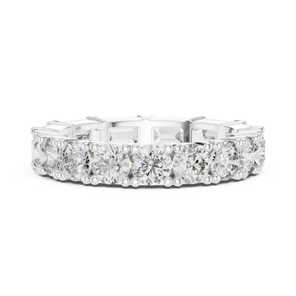 Mixed Emerald & Round Stone Full Eternity Band Ring