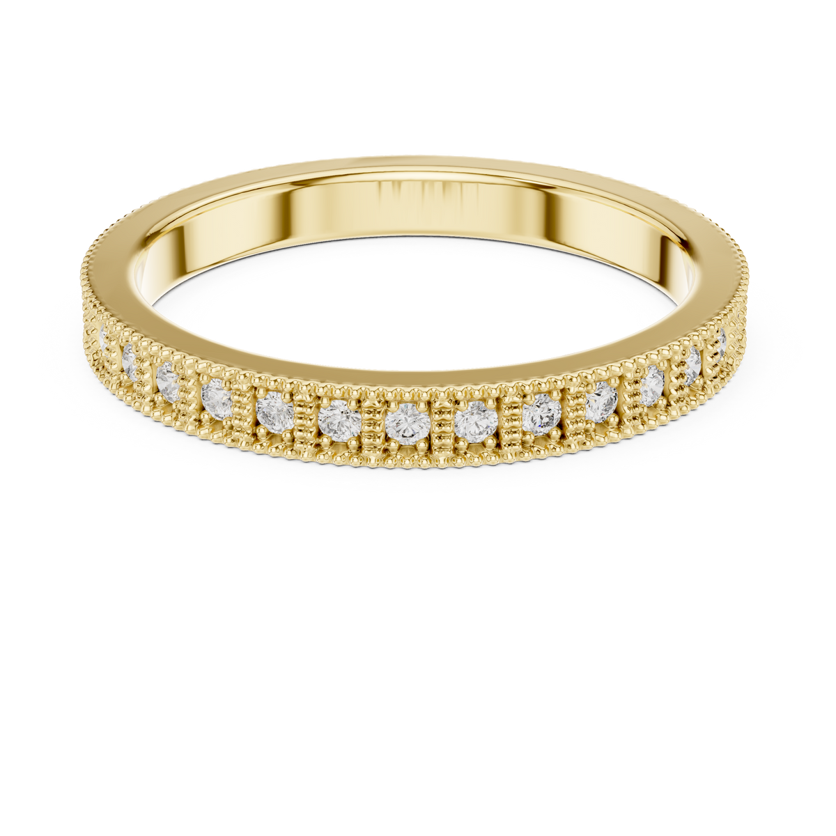 Milgrain Round Stone Full Eternity Band Ring