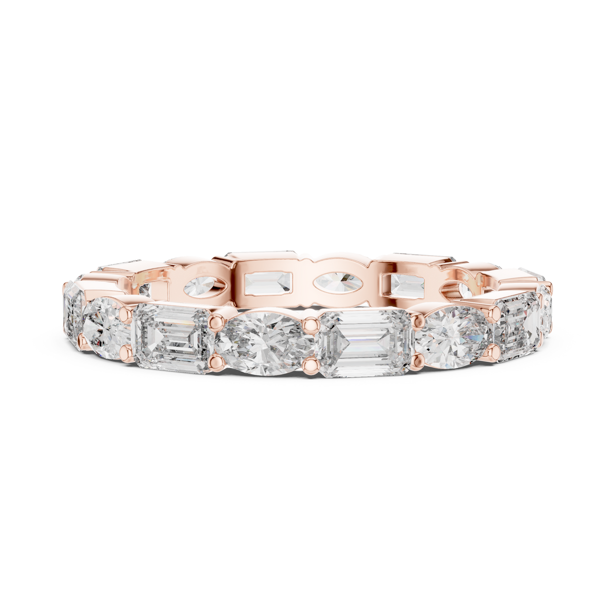 Mixed Emerald & Oval Cut Full Eternity Band Ring