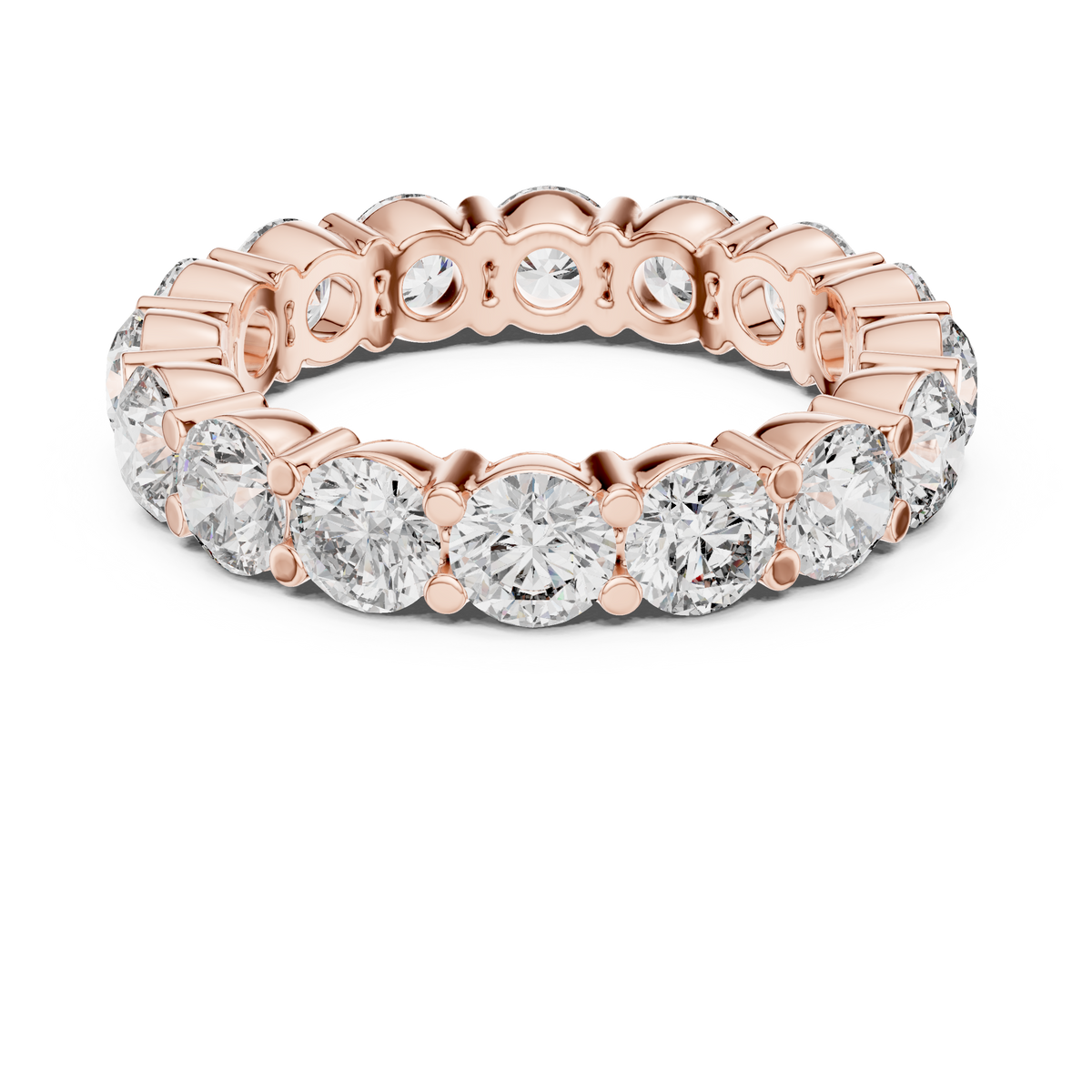 4.8 CT Round Stone Full Eternity Band with Shared Prong Setting