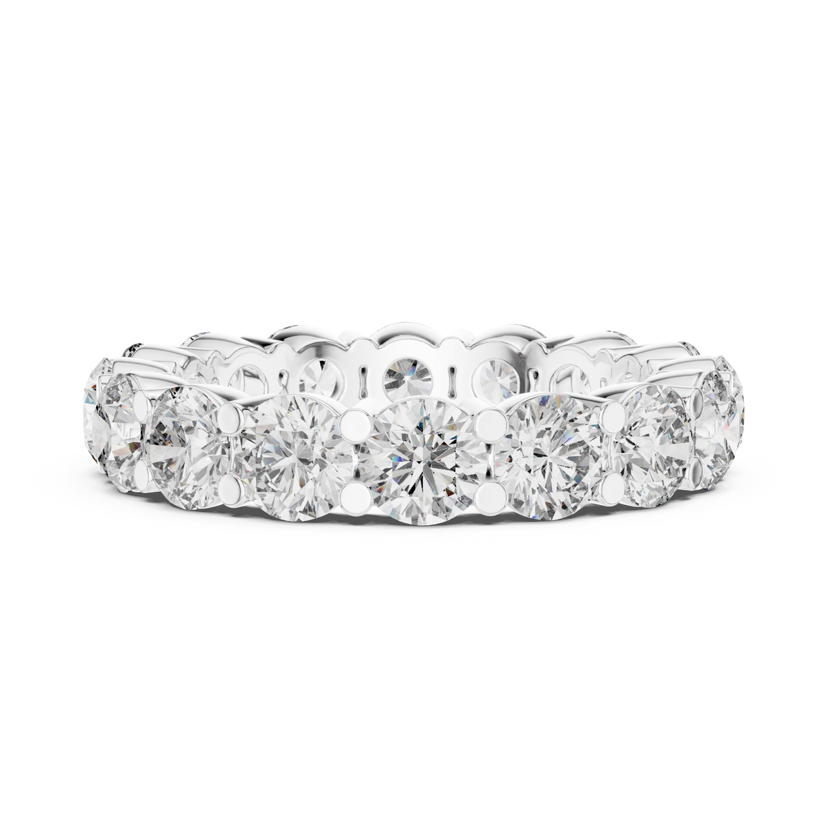 4.8 CT Round Stone Full Eternity Band with Shared Prong Setting