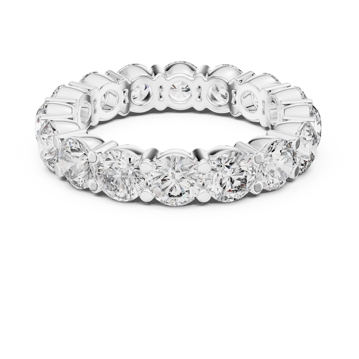 4.8 CT Round Stone Full Eternity Band with Shared Prong Setting