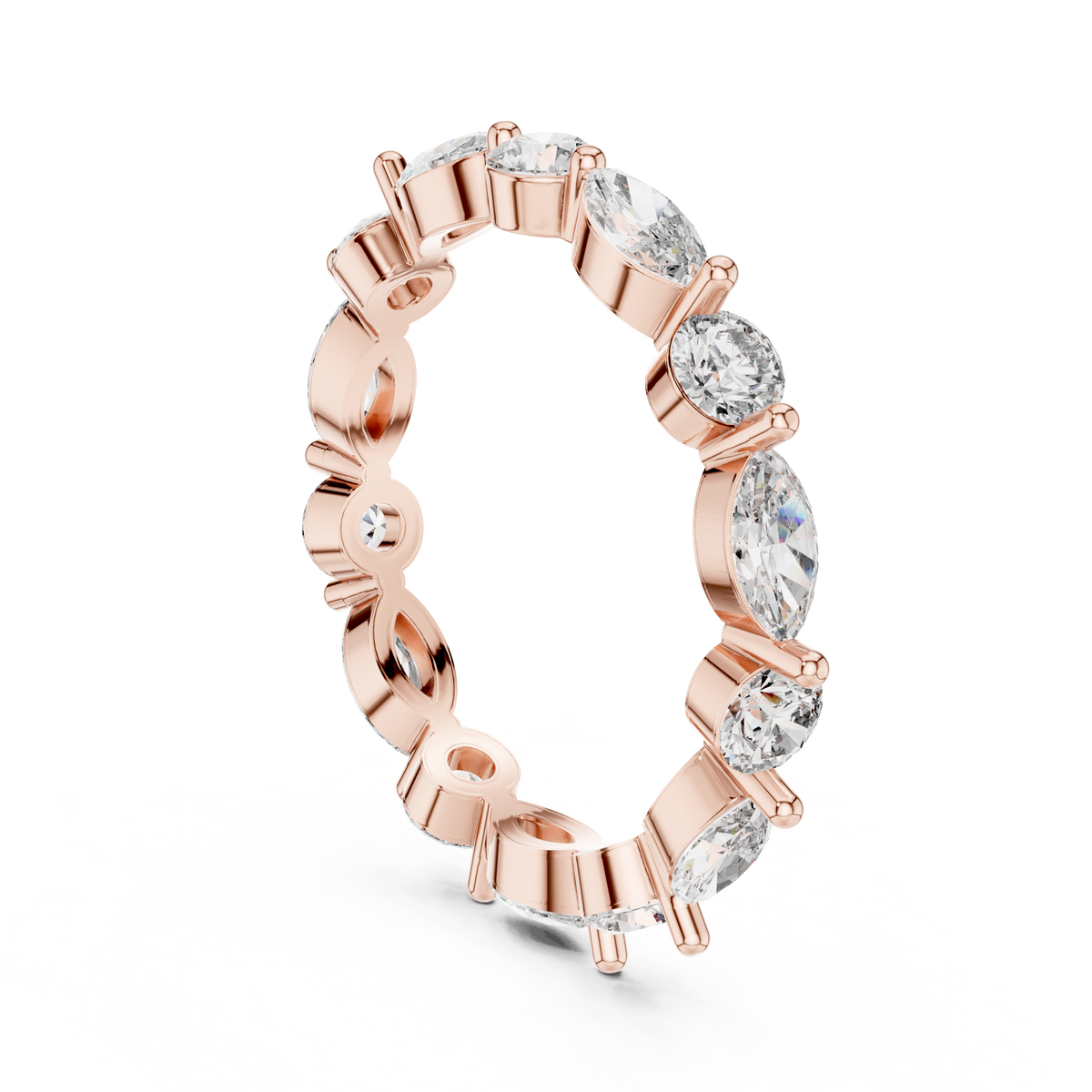 Marquise & Round Alternating Eternity Band Ring