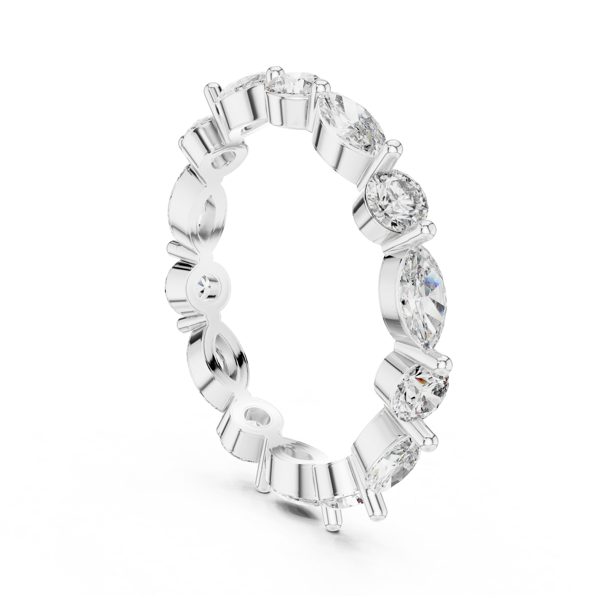 Marquise & Round Alternating Eternity Band Ring