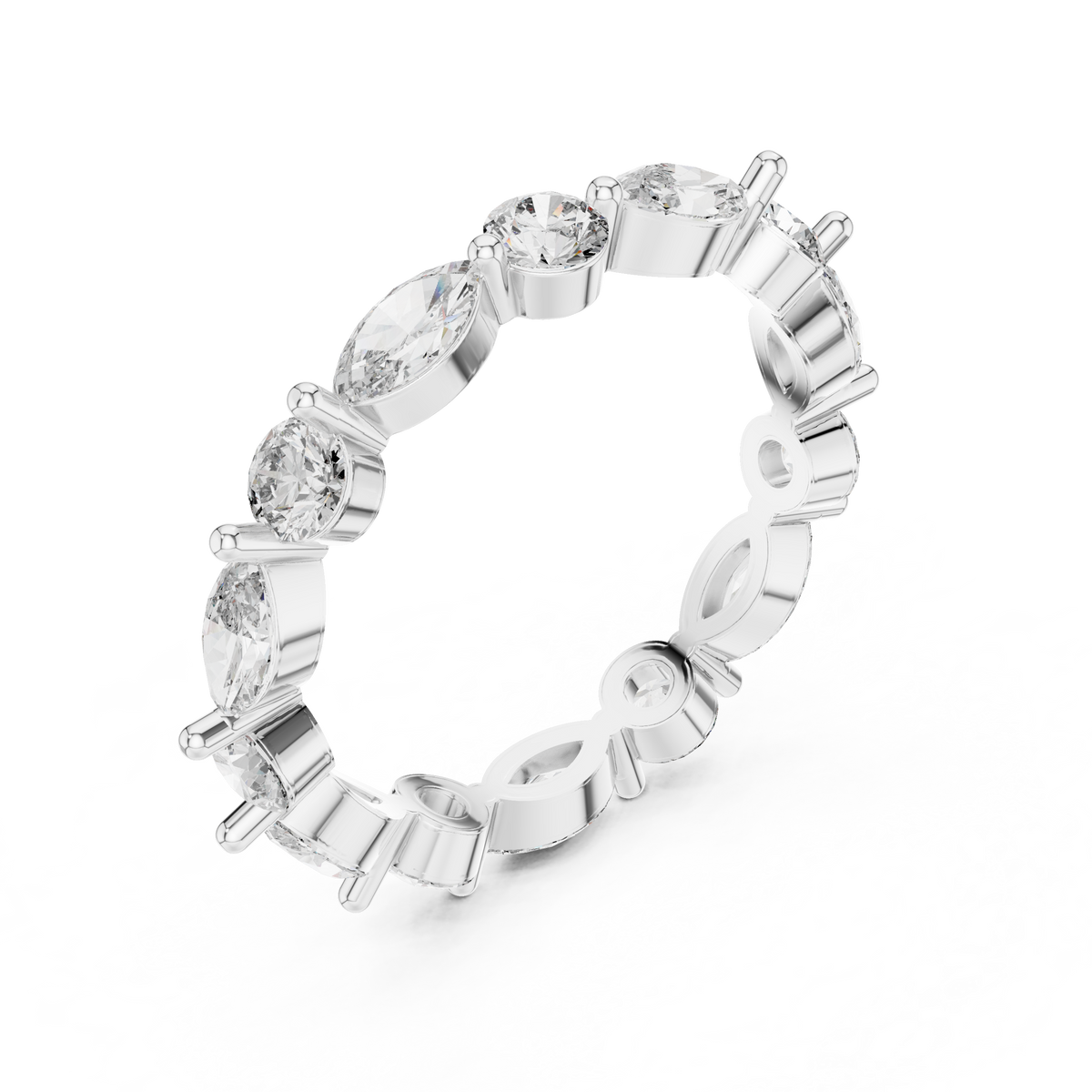 Marquise & Round Alternating Eternity Band Ring