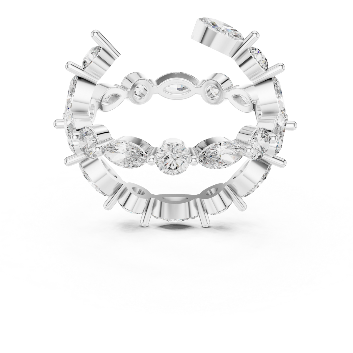 Marquise & Round Alternating Eternity Band Ring