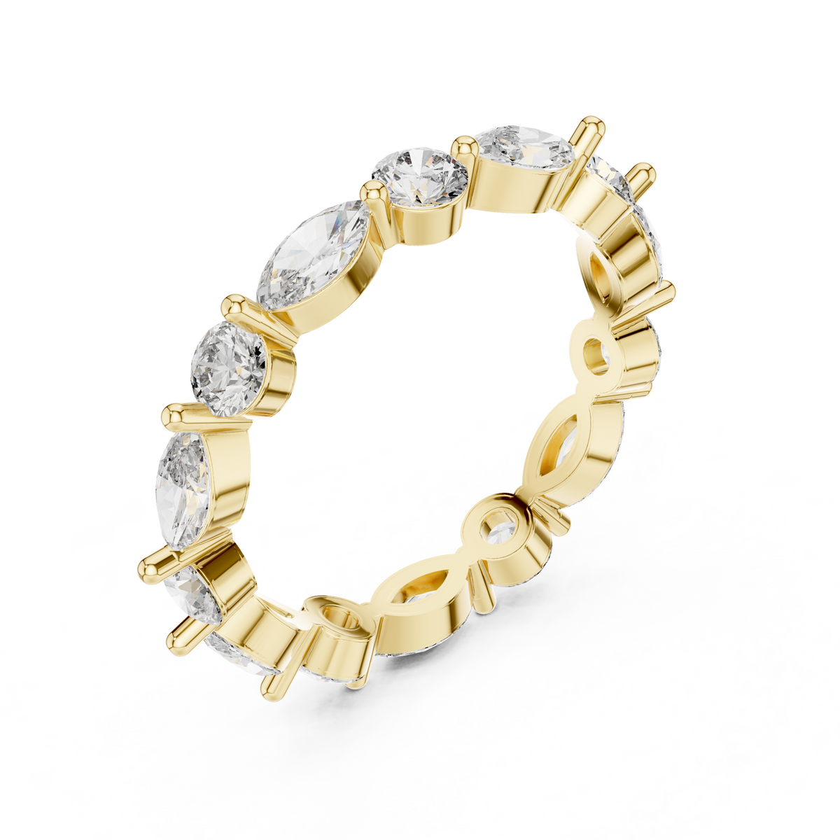 Marquise & Round Alternating Eternity Band Ring