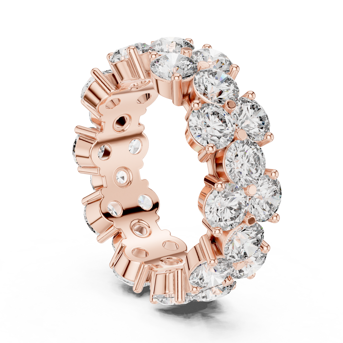 Multi-Row Round Stone Statement Eternity Band Ring