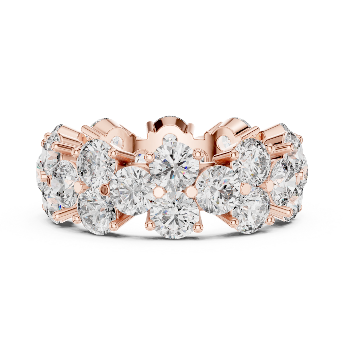 Multi-Row Round Stone Statement Eternity Band Ring