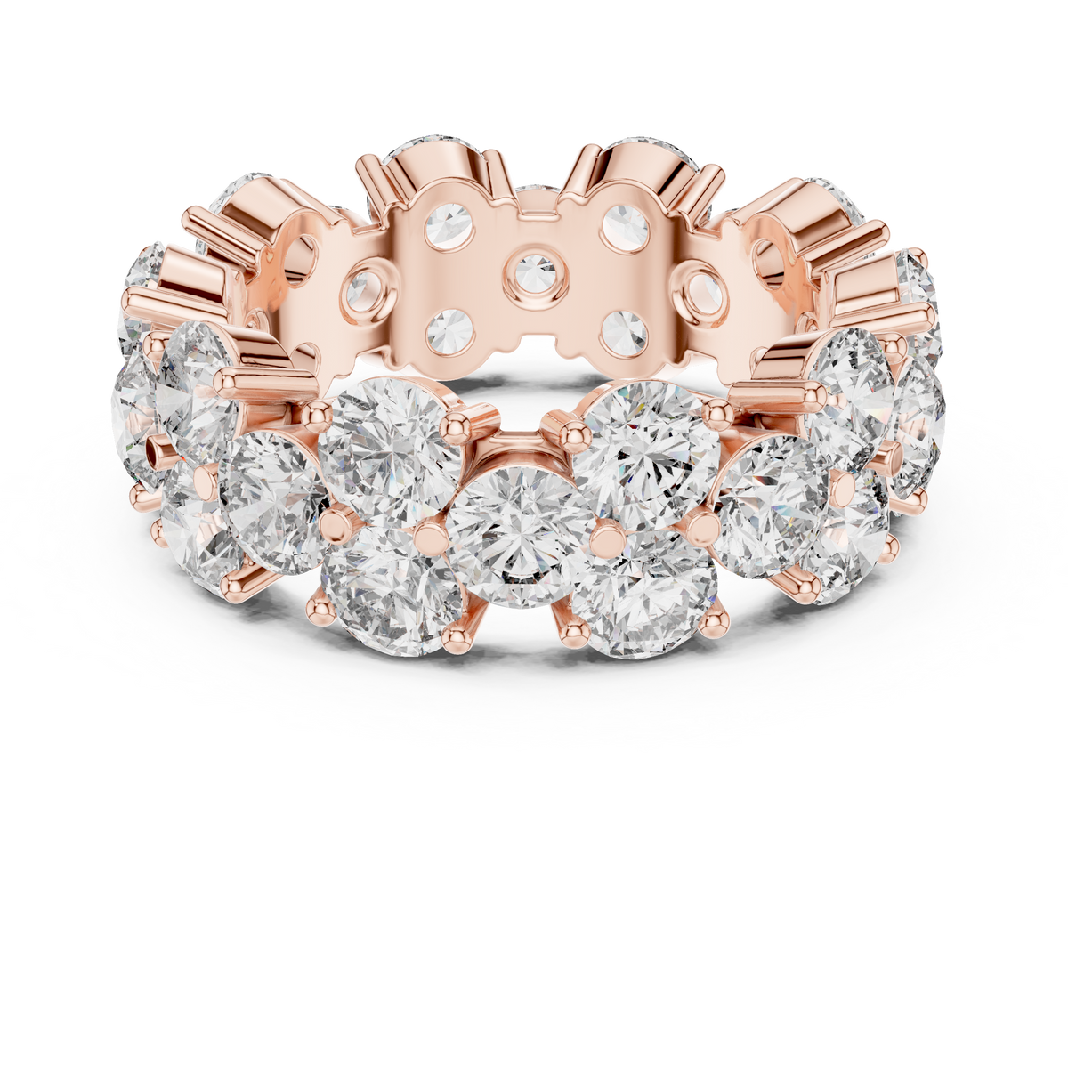 Multi-Row Round Stone Statement Eternity Band Ring