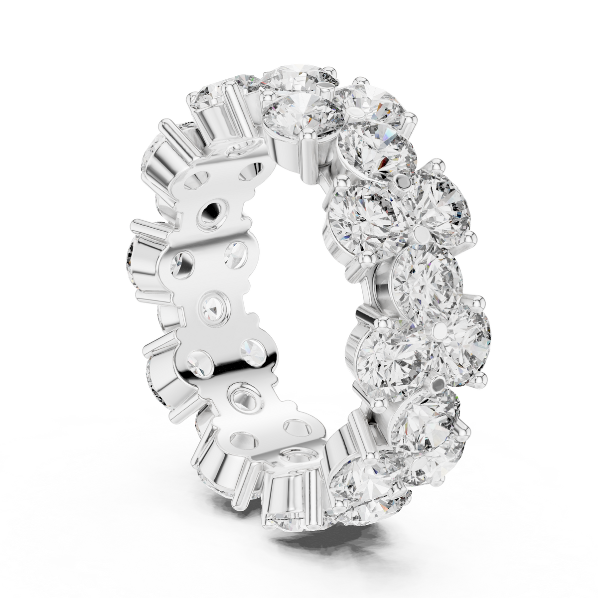 Multi-Row Round Stone Statement Eternity Band Ring