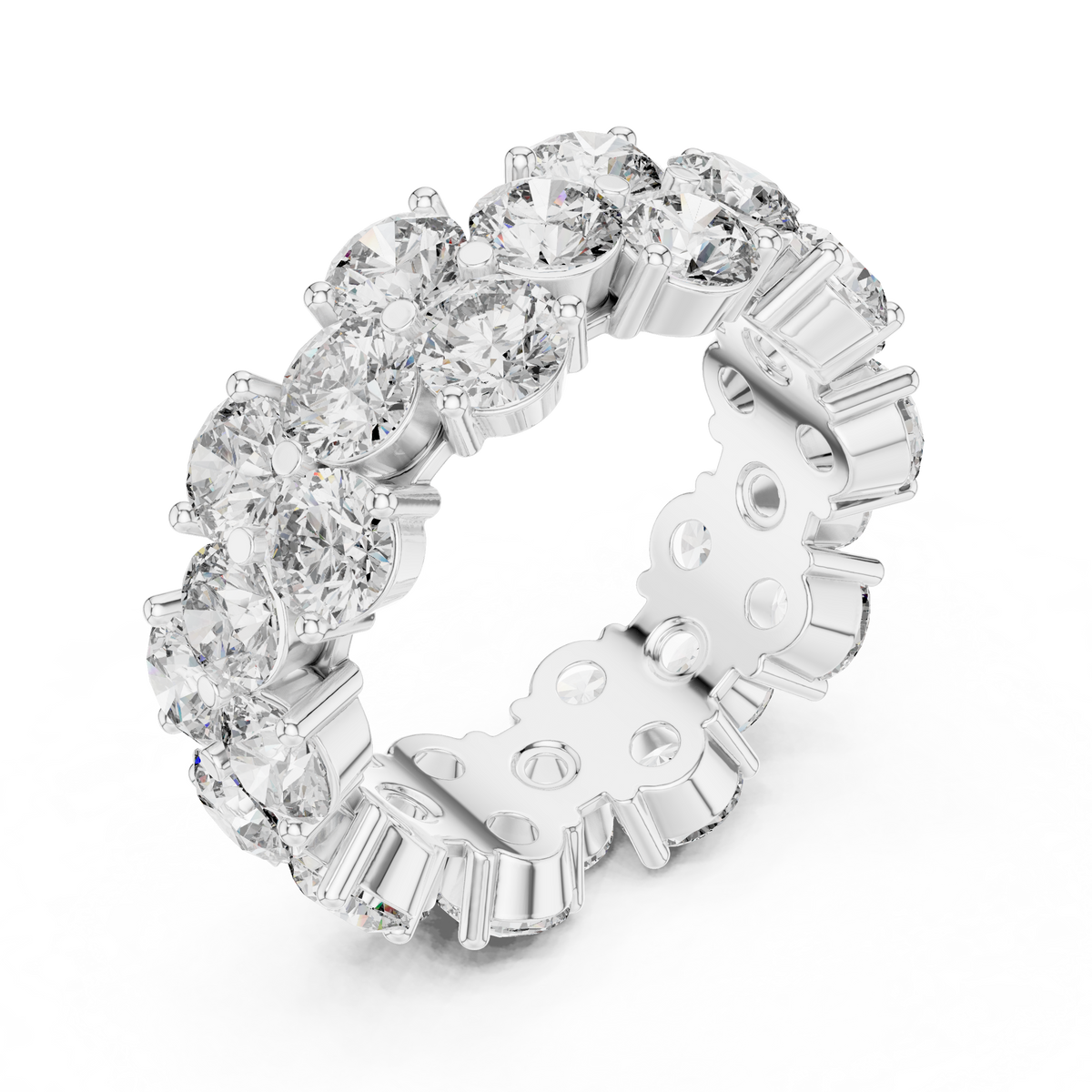 Multi-Row Round Stone Statement Eternity Band Ring