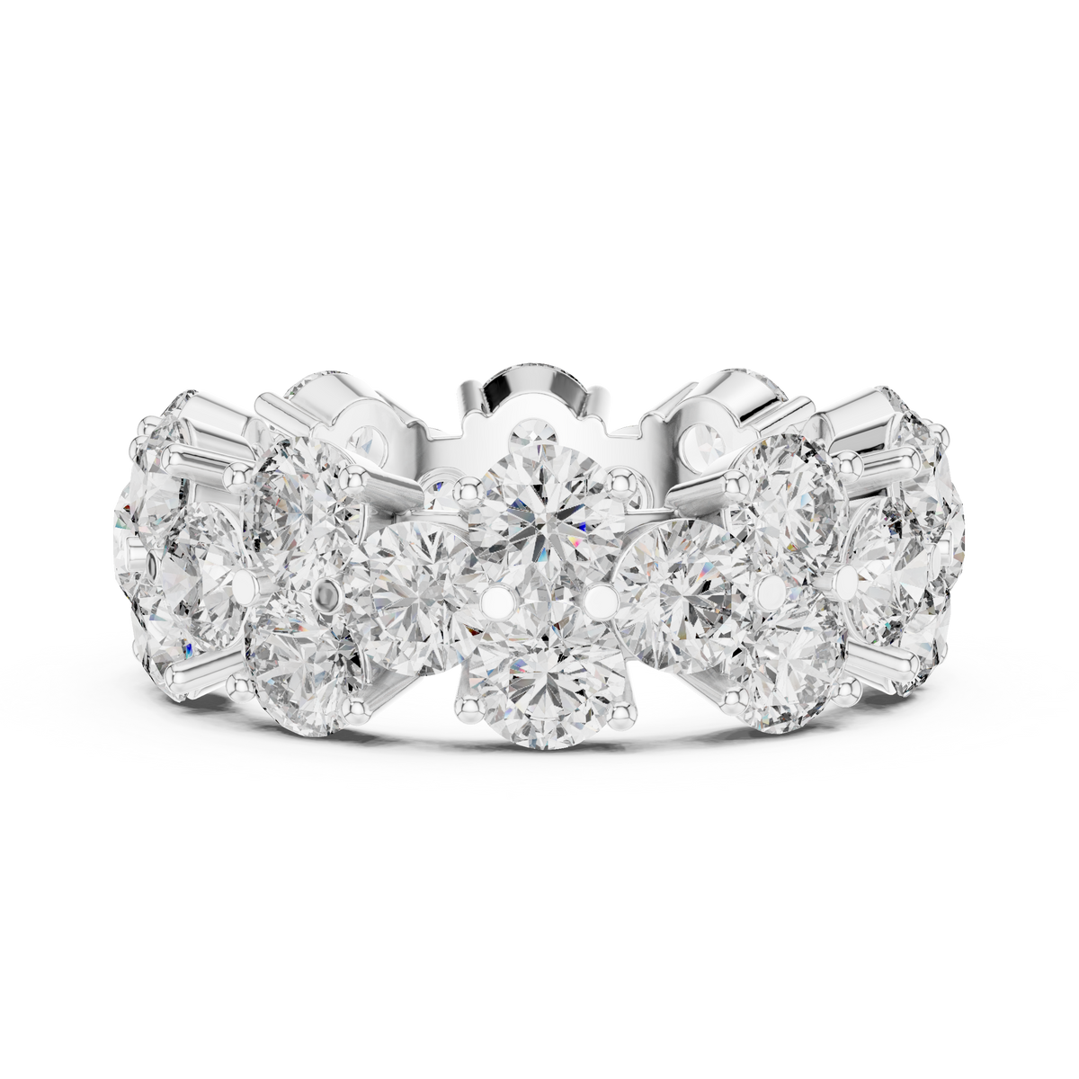 Multi-Row Round Stone Statement Eternity Band Ring