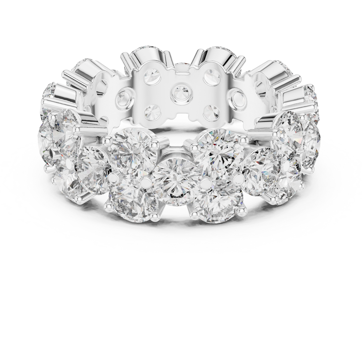 Multi-Row Round Stone Statement Eternity Band Ring