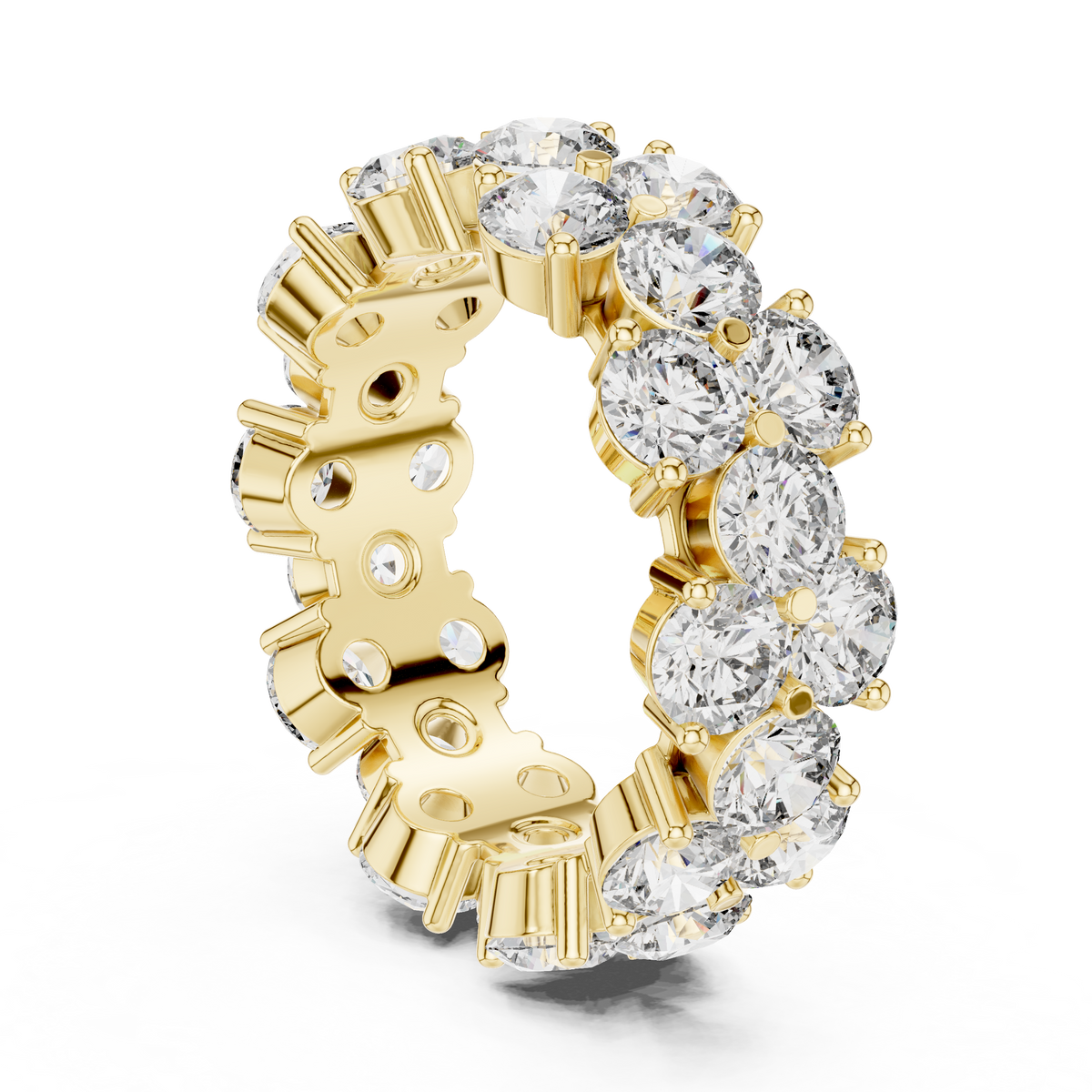 Multi-Row Round Stone Statement Eternity Band Ring