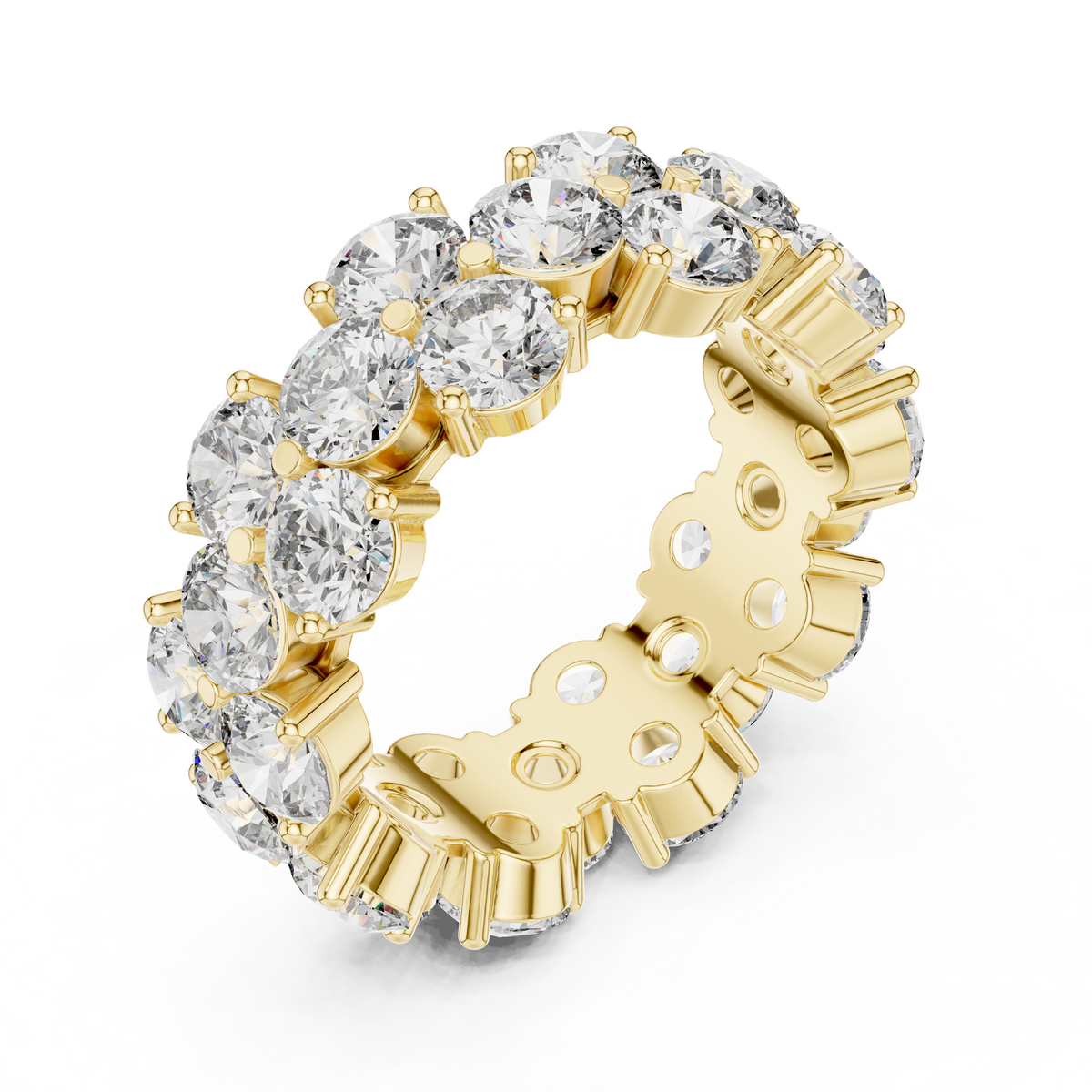 Multi-Row Round Stone Statement Eternity Band Ring