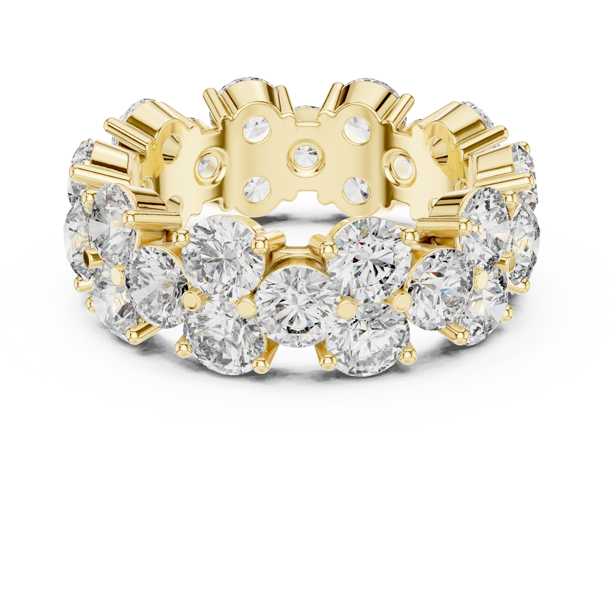 Multi-Row Round Stone Statement Eternity Band Ring